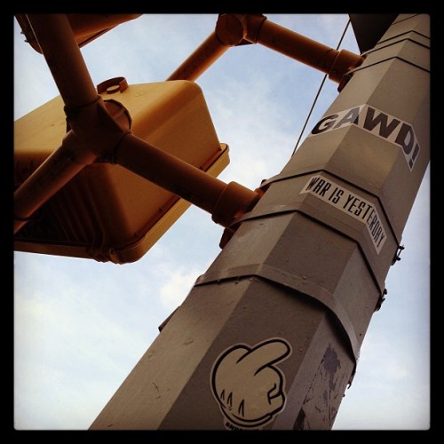 &ldquo;GAWD&rdquo; #urbanart #stickers #bk #brooklyn #nyc #ny #newyork #atheism #hiddenmicke