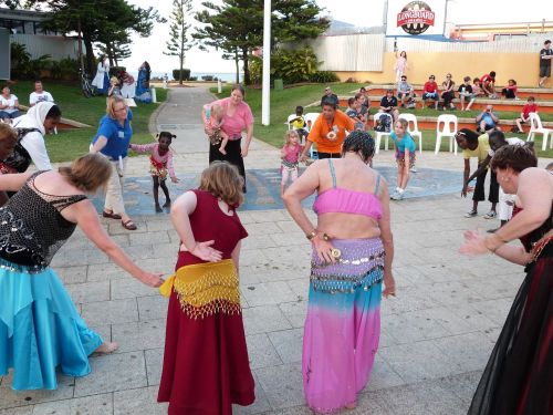 Dancing for mental health awareness.  Townsville, The Strand. Photographer: Melanie Wood