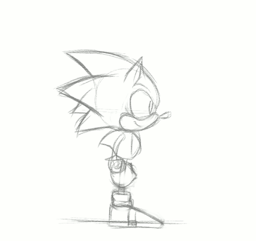 hyperchaotixanimation:Some unfinished sketches for a 2D Sonic model test. Told you I would start doi