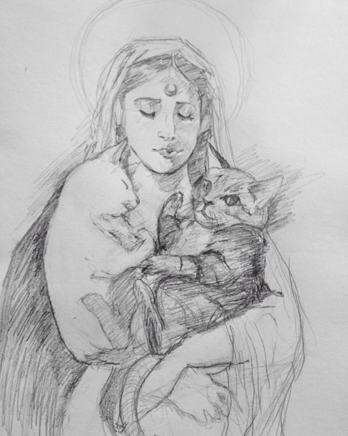 Wip of my cat lady series. The best thing in having a supposedly negative stereotype as a spinster l