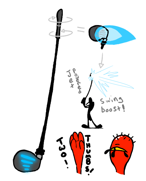 whosplayerthree:  This is Timmy, and his self-modified turbo-putter 1000 (you’d be amazed what