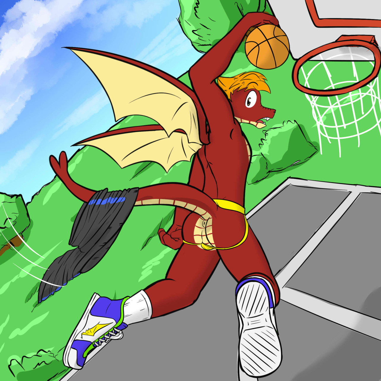 Dragons in Jocks - MangleIt was supposed to be a friendly match of basket ball amongst