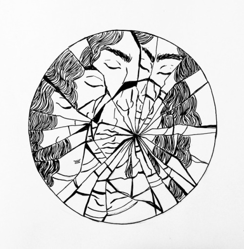 stripedroseandsketchpads: I caught up on Inktober :P. Here’s Day 12: Shattered . “Good k