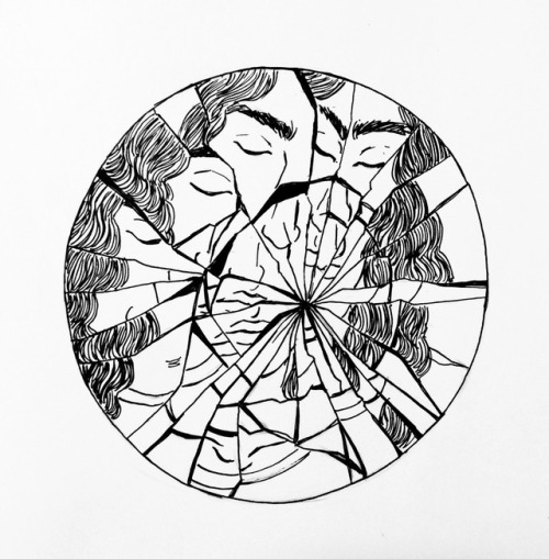 stripedroseandsketchpads: I caught up on Inktober :P.  Here’s Day 12: Shattered . “Good 