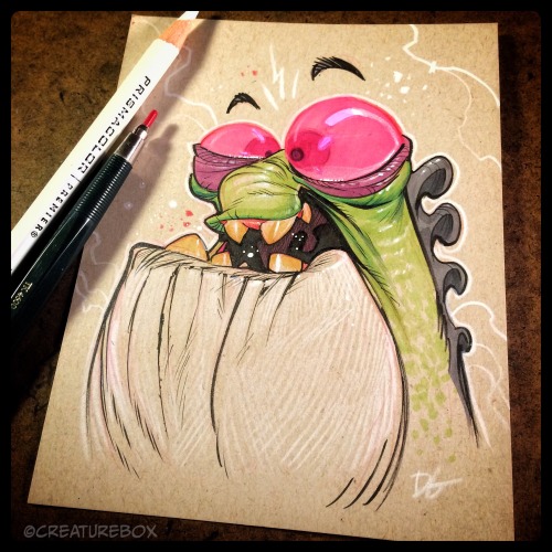 creaturebox:Clerburt was ecstatic to have well placed pencils by his side. #friends4life #shredsketc