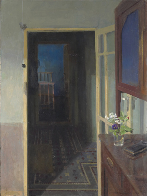 Tomelloso&rsquo;s kitchen    -     María Moreno, 1972.Spanish,b.1933-Oil on board, 83 x 62 cm.