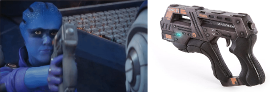 soaringsparrows:  holocomm: whats this about a backwards gun why is everyone shittin themselves in the mass effect fandom 