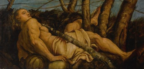 Allegorical figures of Spring and Autumn by Jacopo Tintoretto, commissioned by the Barbo family as c