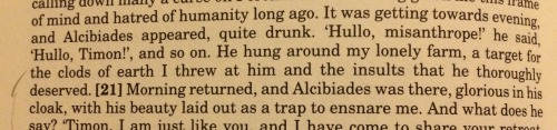 aporeticelenchus:pilferingapples:aporeticelenchus:Enter Alcibiades, drunk.(i.e. The beginning of mos
