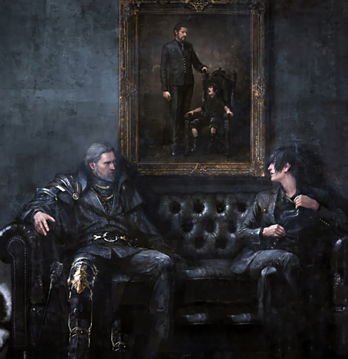 niuniente:FFXV, official art of King Regis and Noctis for Game Informer, May 2016