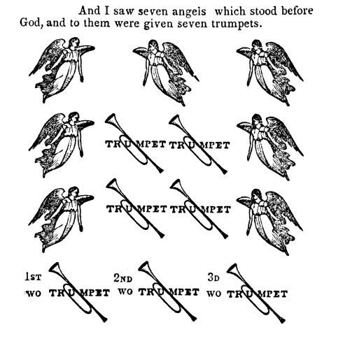 David Cambell, The seven angels with seven trumpets, Illustrations of Prophecy, 1840 