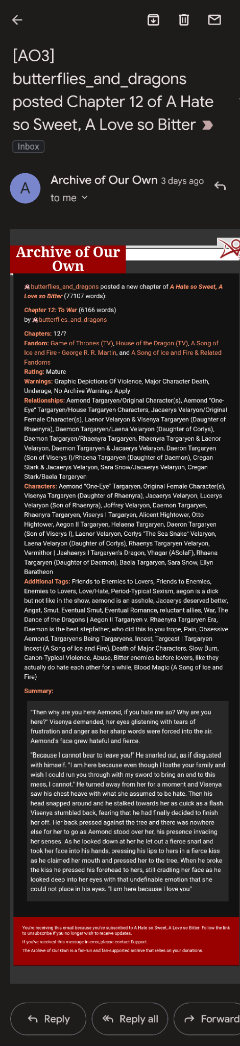 To Anyone Who Has Reader The Aemond Targaryen Fic "a Hate So Sweet, A Love So Bitter" By Butterflies_and_dragons,
