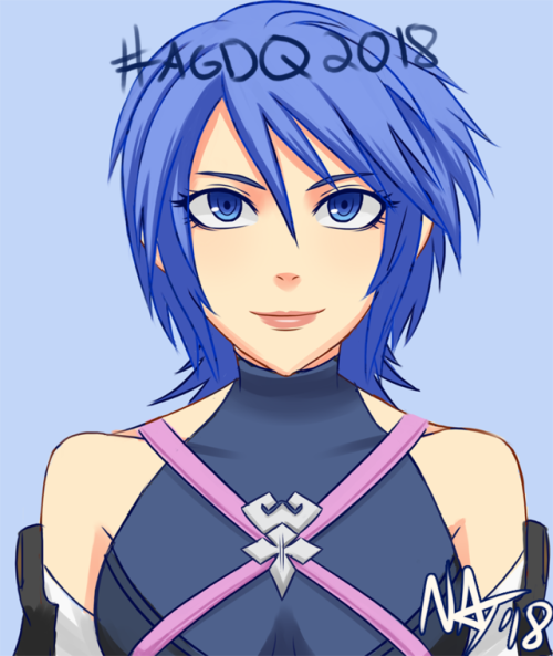 ofdreamsxpride: Oops. I guess I forgot to upload this on tumblr! I drew Aqua during the Kingdom Hearts: Birth by sleep run at AGDQ. While I sadly did not complete it during the run [it was like an hour] I still had to complete it.