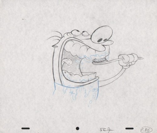 moonmanunit42:  Layout drawings from “Ren’s Toothache”, I found some of these from a website that specialises in selling animation art centred around dental hygiene. 