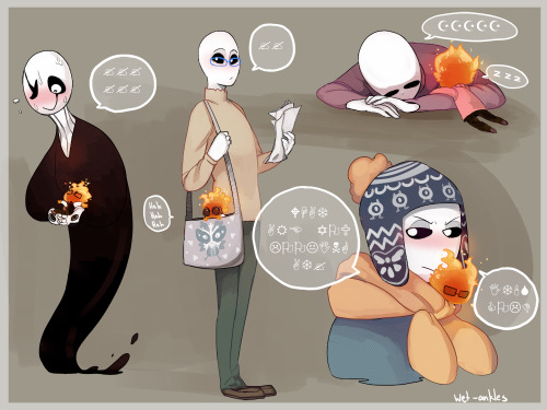 mooncatyao:  wet-ankles:  It was cold today so I drew more spitfire!Grillby and Gaster Part 1  Really cute!!!!!!