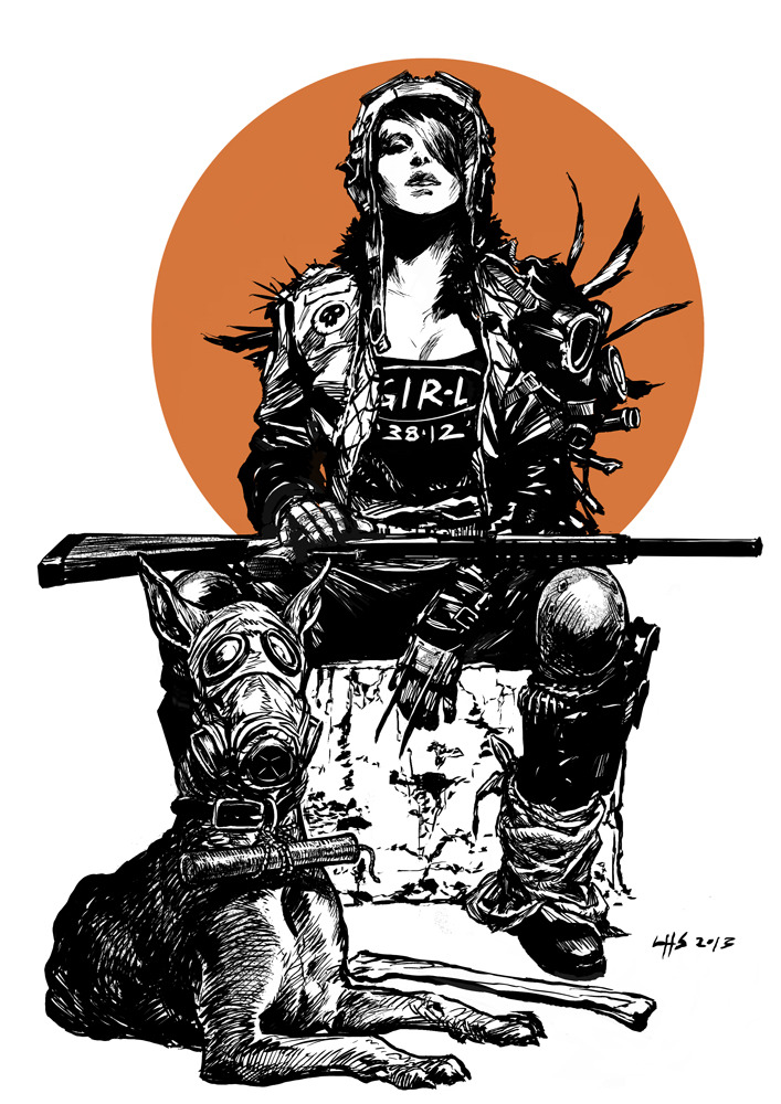 gunrunnerhell:  A Girl And Her Dog - Henrik Sahlstrom