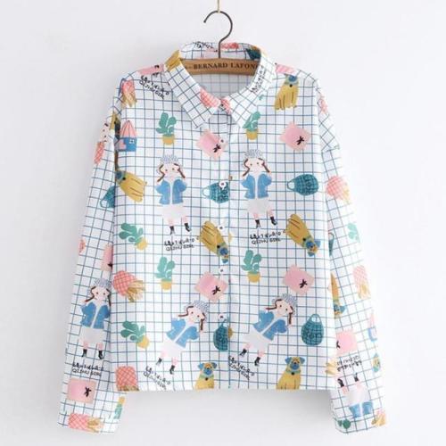 Kawaii Cartoon Girl Print Shirt starts at $28.90 ✨☁️✨Tag your friend if you think he/she fits it wel