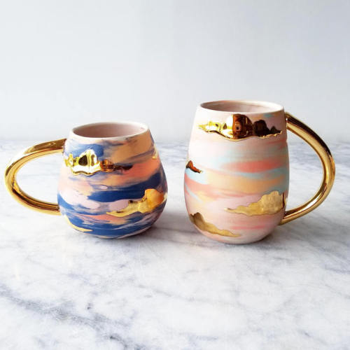 sosuperawesome: Mugs by Katie Marks on Etsy and Instagram  Follow So Super Awesome on Instagram  