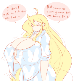 theycallhimcake:  Boobs are meanies when they stop you from wearing that bunny pajama top you always wanted. Hence, t-shirts to bed.
