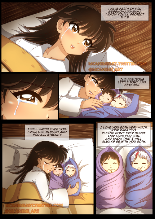 mcanime-art:

YashaHime - Mother’s Love🚫 Do NOT Repost my Art 🚫I made a quick one page comic after seeing the preview of Adult Rin. I decided to extended it and draw a bittersweet moment of a mother meeting her babies for the first time but also possibly saying good bye. I am a nervous wreck for next weeks episode! I’m not ready! But at the same time I want that SessRin content and them with their precious babies! T^TI hope you guys like it! Remember to like and share! All I ask is that you do NOT repost! Thank you :’) #sessrin family