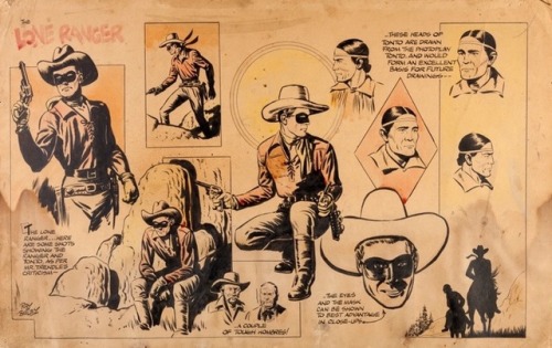 Production art for the pretty weird 1966 cartoon, The Lone Ranger. (And one extra model sheet.)Volta