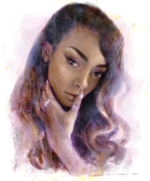 imorawetz: NYané Lebajoa | painted in Photoshop CS6 with a Wacom Intuos Pro (used one of her instag