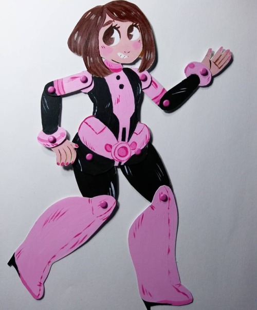 Forgot to post a pic of my painted paper doll of best girl Ochako! I like her a lot&hellip; But I th