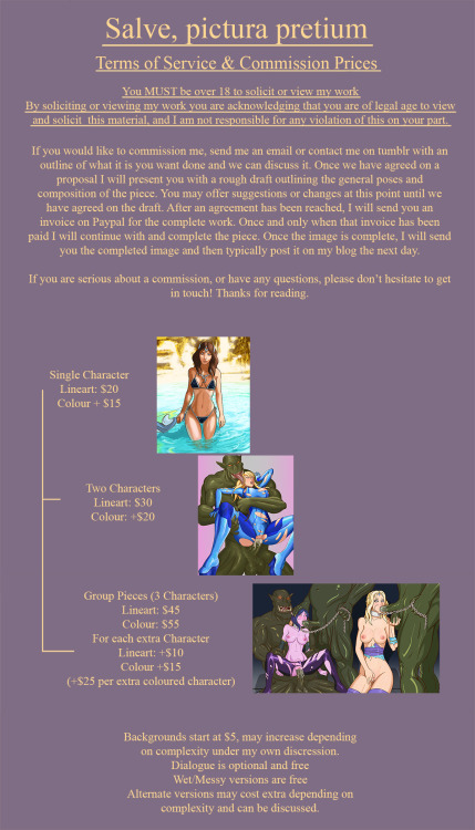 Porn New commission sheet with terms of serviceLeft photos