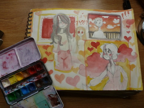 I like these colors… traditional water color sketches