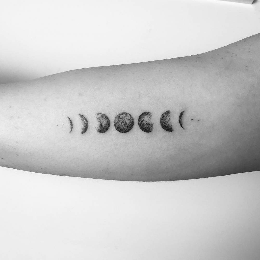 Moon Phase Temporary Tattoo Sticker Waterproof Black Geometric Adult Men  Women Hand Arm Shoulder Neck Chest Body Art - AliExpress
