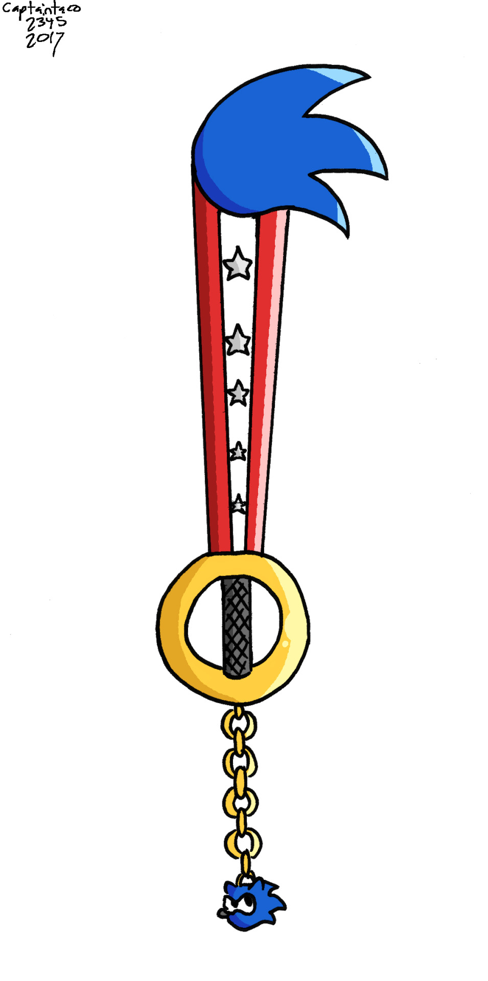 I haven’t made a Keyblade in a while, so here’s a Sonic Keyblade. I call it Sonic