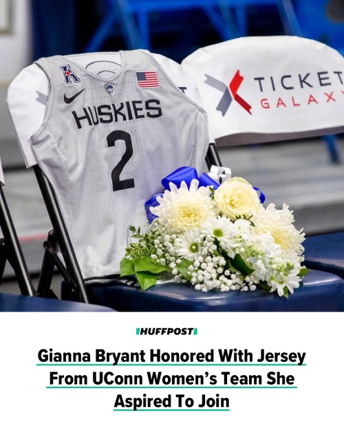 The University of Connecticut’s women’s basketball team honored Gianna Bryant at a game last night, 