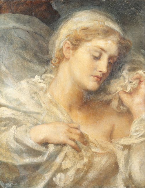 silenceformysoul:Anna Lea Merritt (1844-1930) - Portrait of a Young Lady