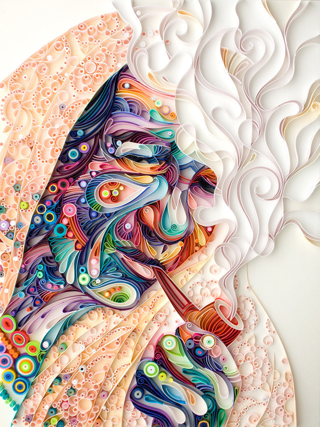 laughingsquid:  Incredibly Detailed Quilled Paper Portraits by Yulia Brodskaya