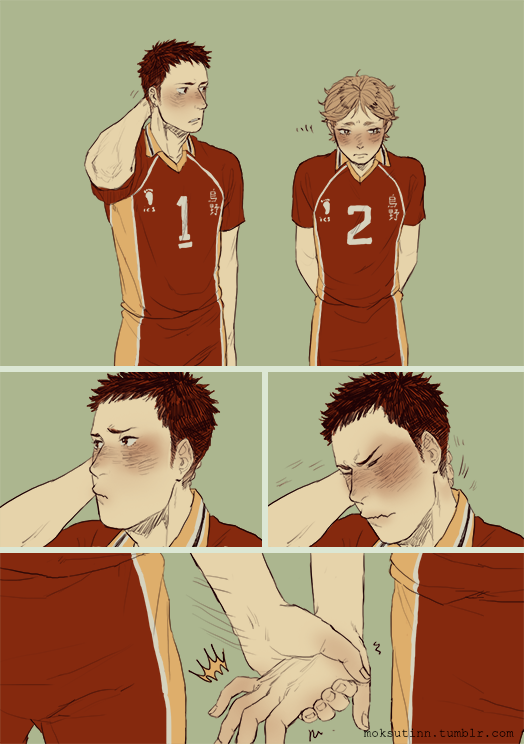 moksutinn:  my friend wanted a comic about daichi and suga holding hands for the