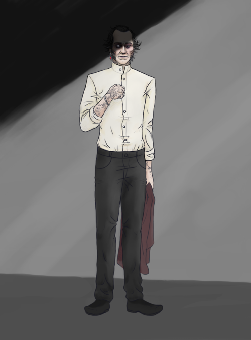 eredins-a-king-aint-he:My modern AU Regis (heavily based on @velvettodraws criminal!AU Regis) waitin