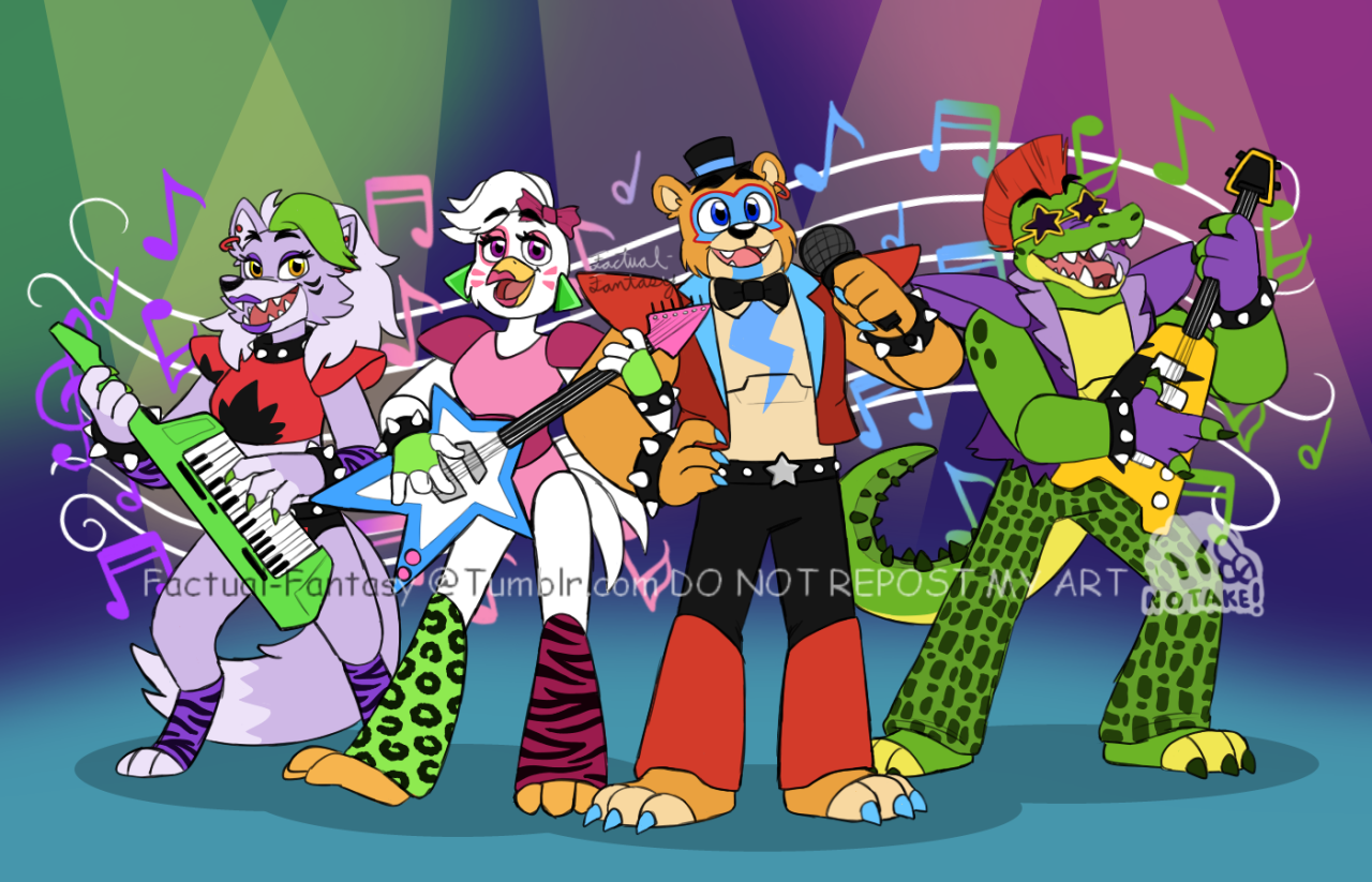 MLSpence on X: anyways heres a #FNAF fun fact for you guys! The Glamrocks  are shorter than the FNAF 1 animatronics!  / X
