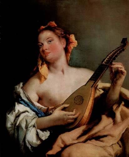 giovanni-battista-tiepolo: Girl with a Mandolin, 1760, Giovanni Battista TiepoloMedium: oil,canvas