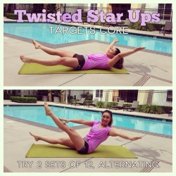 Blogilates:  #Workoutcommand! Do 2 Sets Of 12 Twisted Star Ups For Rock Hard Abs!