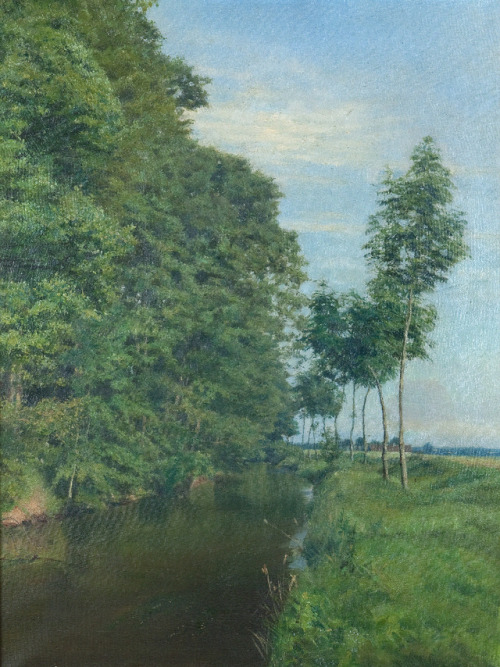 Landscape with a Stream   -     František Kaván  , 1891.Czech, 1866-1941.Oil on canvas,