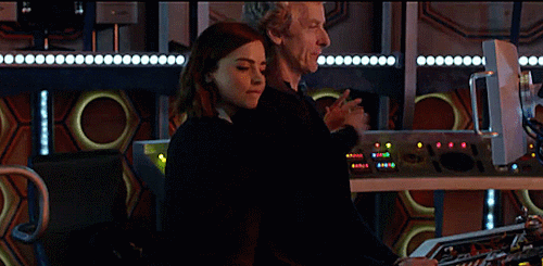 scriptscribbles:“Just the Doctor and Clara Oswald in the TARDIS.”