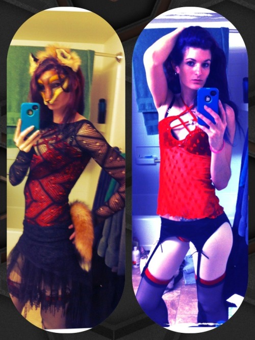 kinkydragon:  This is my Masquerade ball outfit for tonight. =^^= I wanted to be more ball gown esk. But we shall see. 
