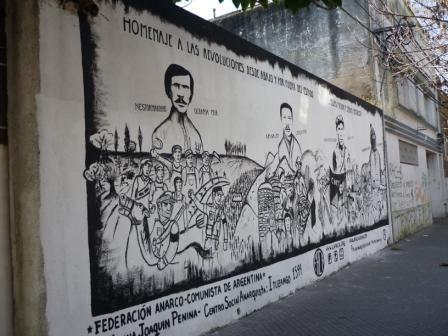 Murals painted by members of the Anarchist Communist Federation of Argentina