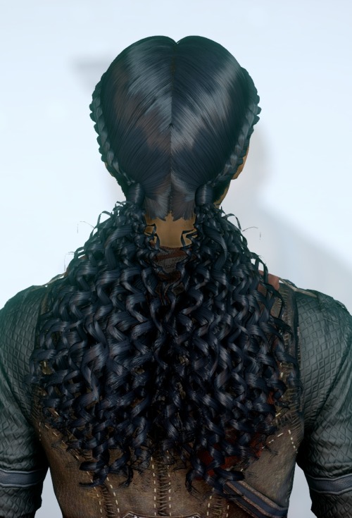 themiscyramods: Braids & Curls Custom made curly hairstyle for lady inquisitors (all races) for 