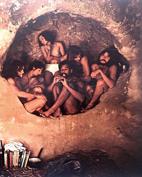 Hippie commune in Matala (Crete), in 1970.