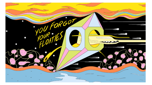 You Forgot Your Floaties - title carddesigned by Michael DeForgepainted by Joy Angpremieres Monday, June 1st at 6/5c on Cartoon Network