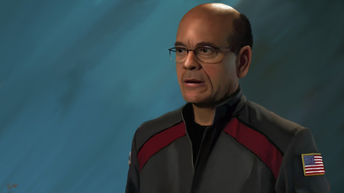 Painting of Mr Woolsey of Stargate Atlantis, for a short illustrated story.