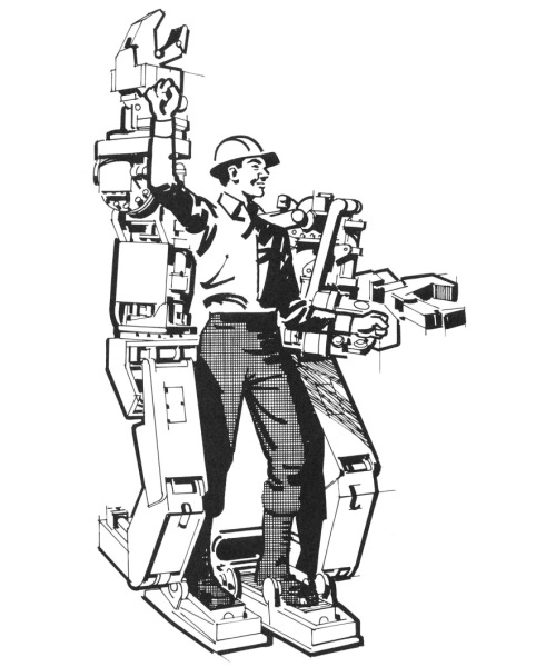 c86:  General Electric’s Hardiman I, 1965-71 Hardiman is a name derived somehow, from “Human Augmentation Research and Development Investigation.” and Man from MANipulator. Sometimes written as HardiMan, Hardi-Man, Hardi Man, Hardiman I. Said to
