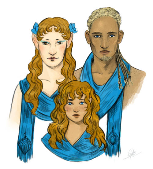 scorpionhoney:Gondolin Royals: Eärendil and his parents Idril and Tuor
