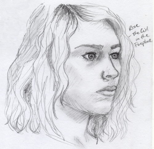 penbeatssword: Quick sketch - Rose Tyler from Doctor Who, The Girl in the Fireplace